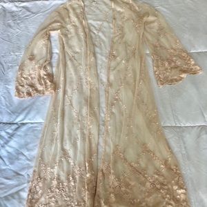 Blush Pink, Sheer, Flowing Drape Robe